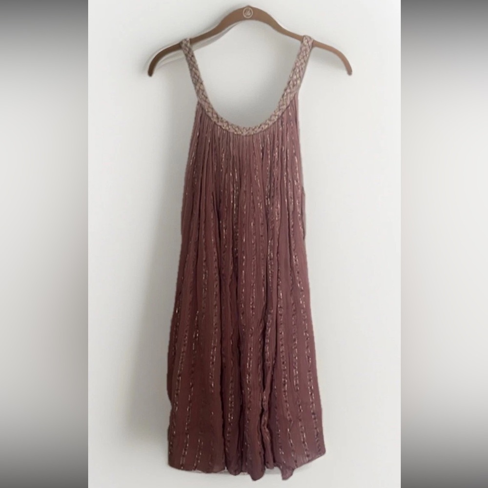 Greek mauve/gold striped dress